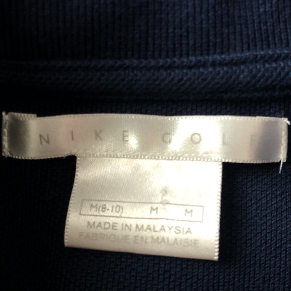 WOMENS NIKE GOLF NAVY BLUE COTTON PIQUE POLO SHIRT - Picture 6 of 7